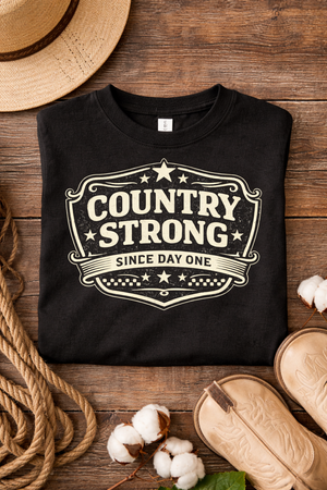 Country Strong Since Day One Toddler Shirt, Country Kid Shirt, Western Toddler Tee, Farm Kid Outfit, Cowboy Baby Shirt, Boutique Country Kids Clothes