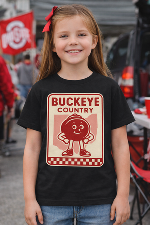 Buckeye Country Kids Shirt, Ohio Football Toddler Tee, Ohio Game Day Shirt Baby Youth, Ohio State Tailgate Shirt, Vintage Buckeye Shirt