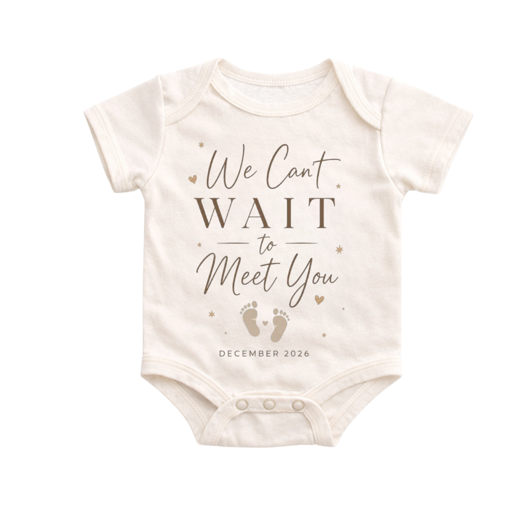 We Cant Wait To Meet You Onesie