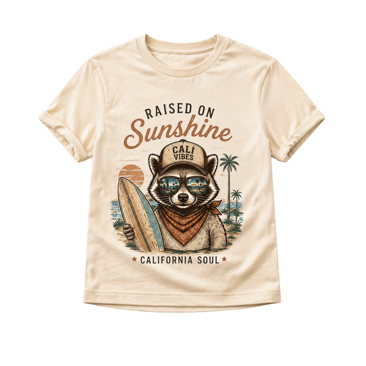 California Kids Shirt, Raised on Sunshine Tee, Toddler California Shirt, California Baby Gift, Beach Kids Shirt, Retro Surf Shirt