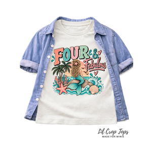4th Birthday Mermaid Shirt, Four and Fabulous Shirt, Girls 4th Birthday Shirt, Mermaid Birthday Tee, Under the Sea Birthday Outfit