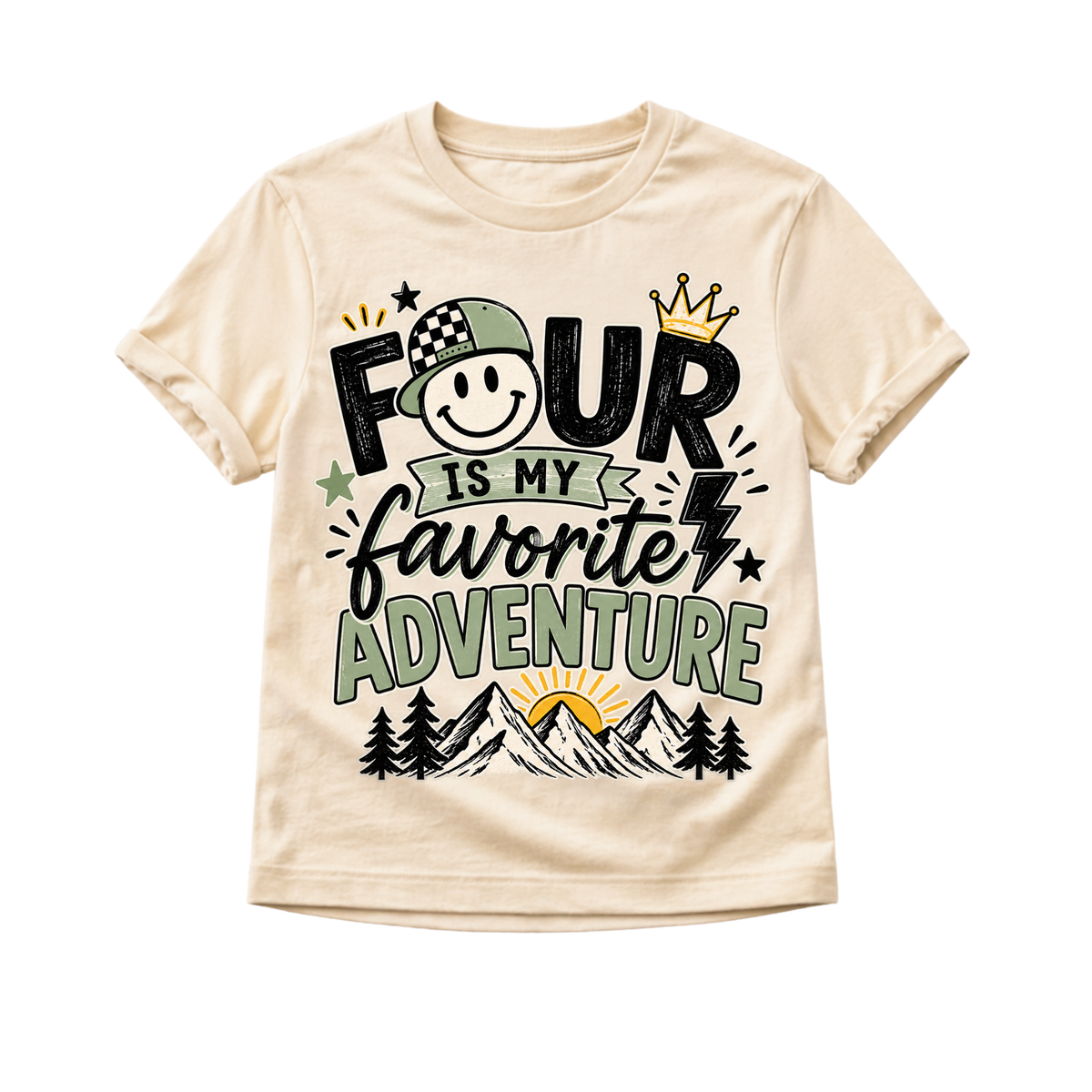 4th Birthday Shirt for Boys, Four Is My Favorite Adventure Shirt, 4 Year Old Birthday Outfit, Outdoor Birthday Tee, Turning Four Shirt