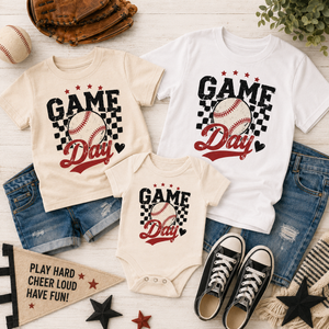 Kids Baseball Game Day Shirt, Toddler Baseball Tee, Baby Baseball Bodysuit, Little League Outfit, Baseball Season Shirt for Boys Girls