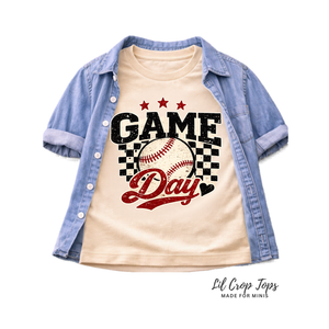 Kids Baseball Game Day Shirt, Toddler Baseball Tee, Baby Baseball Bodysuit, Little League Outfit, Baseball Season Shirt for Boys Girls