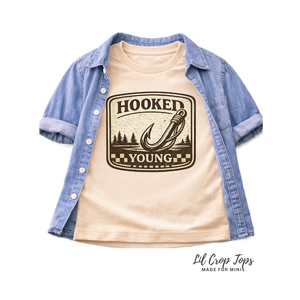 Hooked Young Kids Fishing Shirt, Toddler Fishing Shirt, Little Fisherman Tee, Outdoor Kids Shirt, Camping Shirt for Kids, Fishing Lover Gift