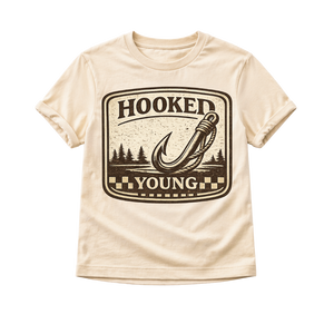 Hooked Young Kids Fishing Shirt, Toddler Fishing Shirt, Little Fisherman Tee, Outdoor Kids Shirt, Camping Shirt for Kids, Fishing Lover Gift