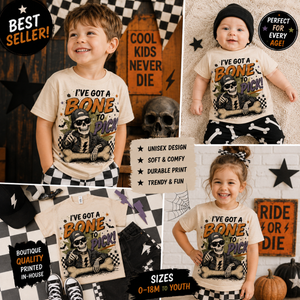 Kids Halloween Shirt, Funny Skeleton Shirt, I've Got a Bone to Pick Tee, Toddler Halloween Shirt, Baby Halloween Bodysuit