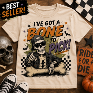 Kids Halloween Shirt, Funny Skeleton Shirt, I've Got a Bone to Pick Tee, Toddler Halloween Shirt, Baby Halloween Bodysuit