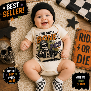 Kids Halloween Shirt, Funny Skeleton Shirt, I've Got a Bone to Pick Tee, Toddler Halloween Shirt, Baby Halloween Bodysuit