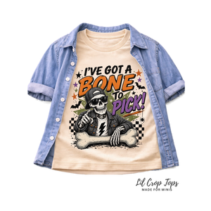 Kids Halloween Shirt, Funny Skeleton Shirt, I've Got a Bone to Pick Tee, Toddler Halloween Shirt, Baby Halloween Bodysuit