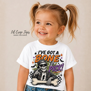 Kids Halloween Shirt, Funny Skeleton Shirt, I've Got a Bone to Pick Tee, Toddler Halloween Shirt, Baby Halloween Bodysuit