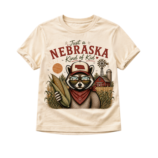 Nebraska Kids Shirt, Nebraska Baby Bodysuit, Toddler Nebraska Tee, Midwest Farm Shirt, Nebraska Baby Gift, Little Farmer Outfit