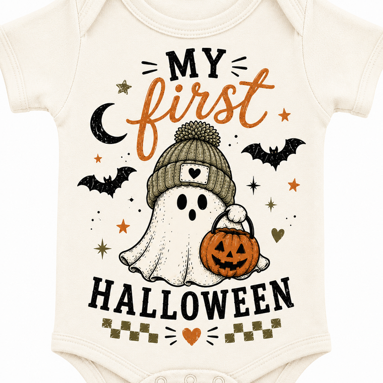 Baby's First Halloween Bodysuit, My First Halloween Outfit, Ghost Baby Shirt, Halloween Baby Clothes, Newborn Halloween Bodysuit, Fall Baby Outfit