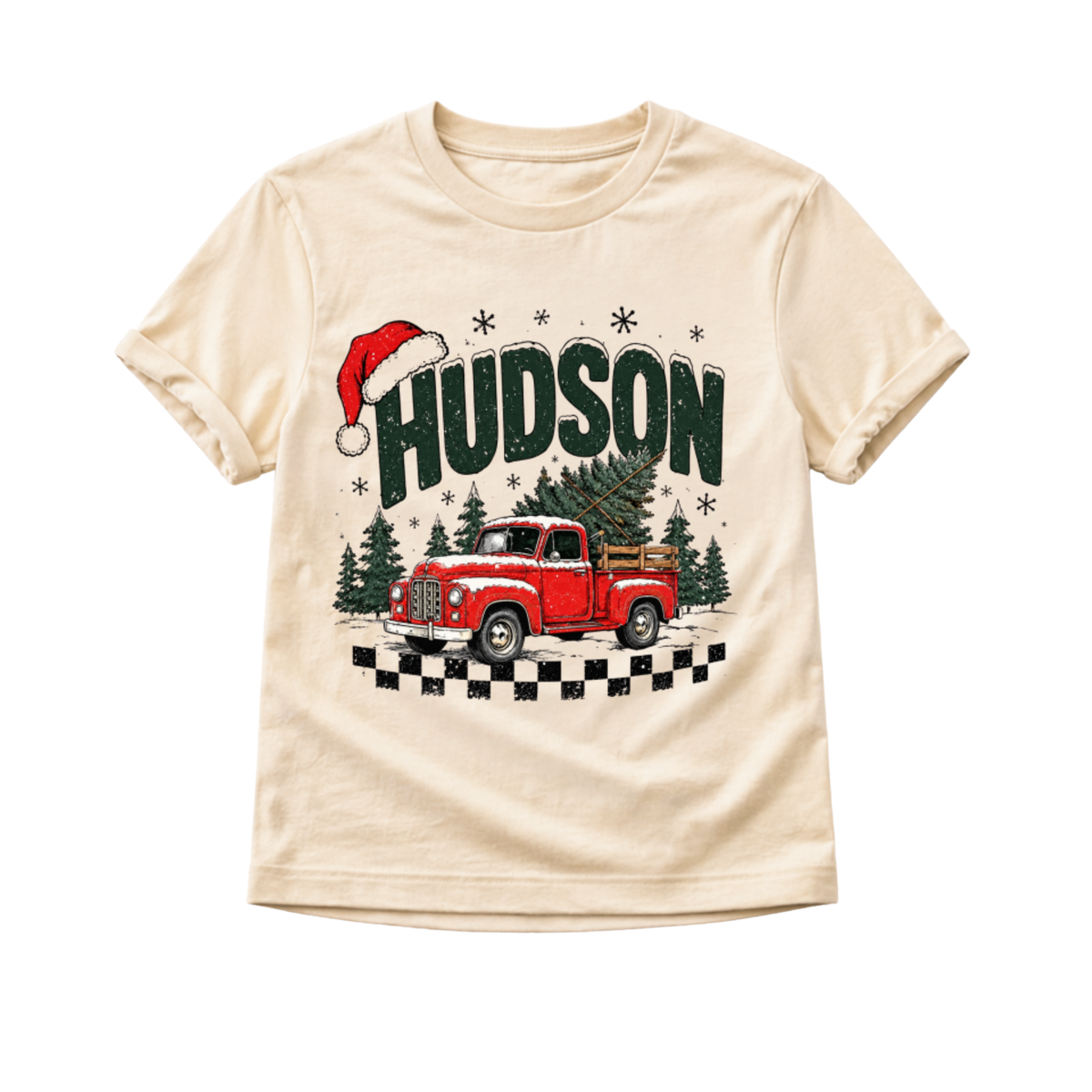 Personalized Christmas Truck Shirt, Custom Name Christmas Shirt, Vintage Red Truck Christmas Tee, Toddler Christmas Shirt, Kids Holiday Shirt, Christmas Gift