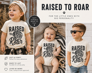Tiger Shirt for Kids, Raised to Roar Toddler Tee, Baby Tiger Bodysuit, Boys Animal Shirt, Tiger Lover Gift, Wild Kids Graphic Tee