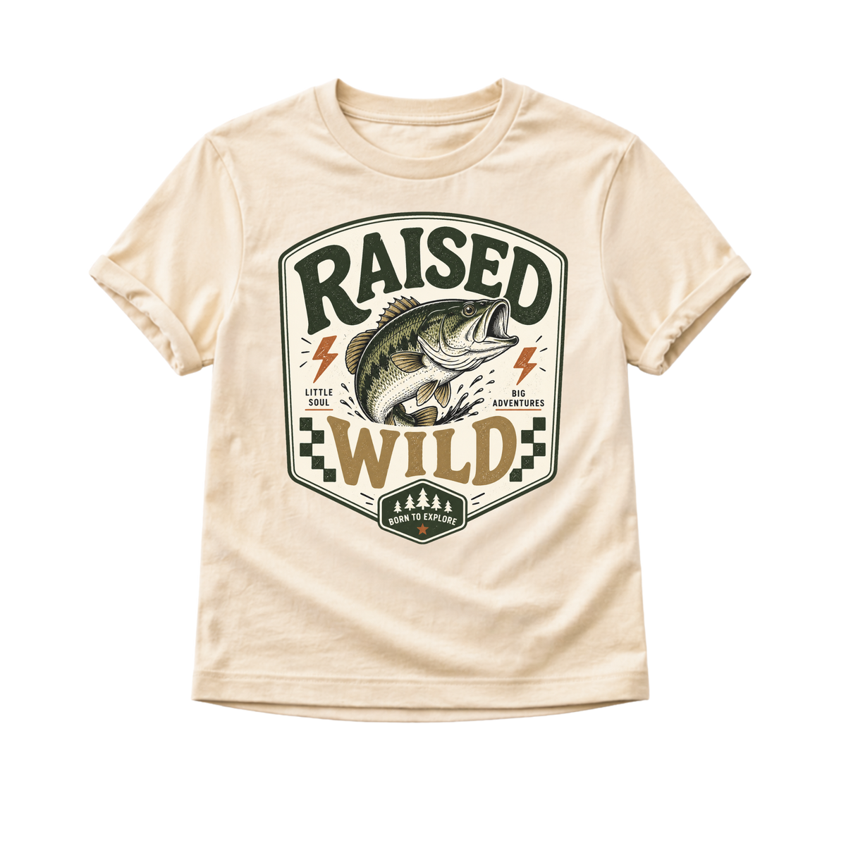 Raised Wild Fishing Shirt, Bass Fishing Shirt for Kids, Toddler Fishing Shirt, Baby Fishing Bodysuit, Outdoor Adventure Shirt, Camping Kids Tee