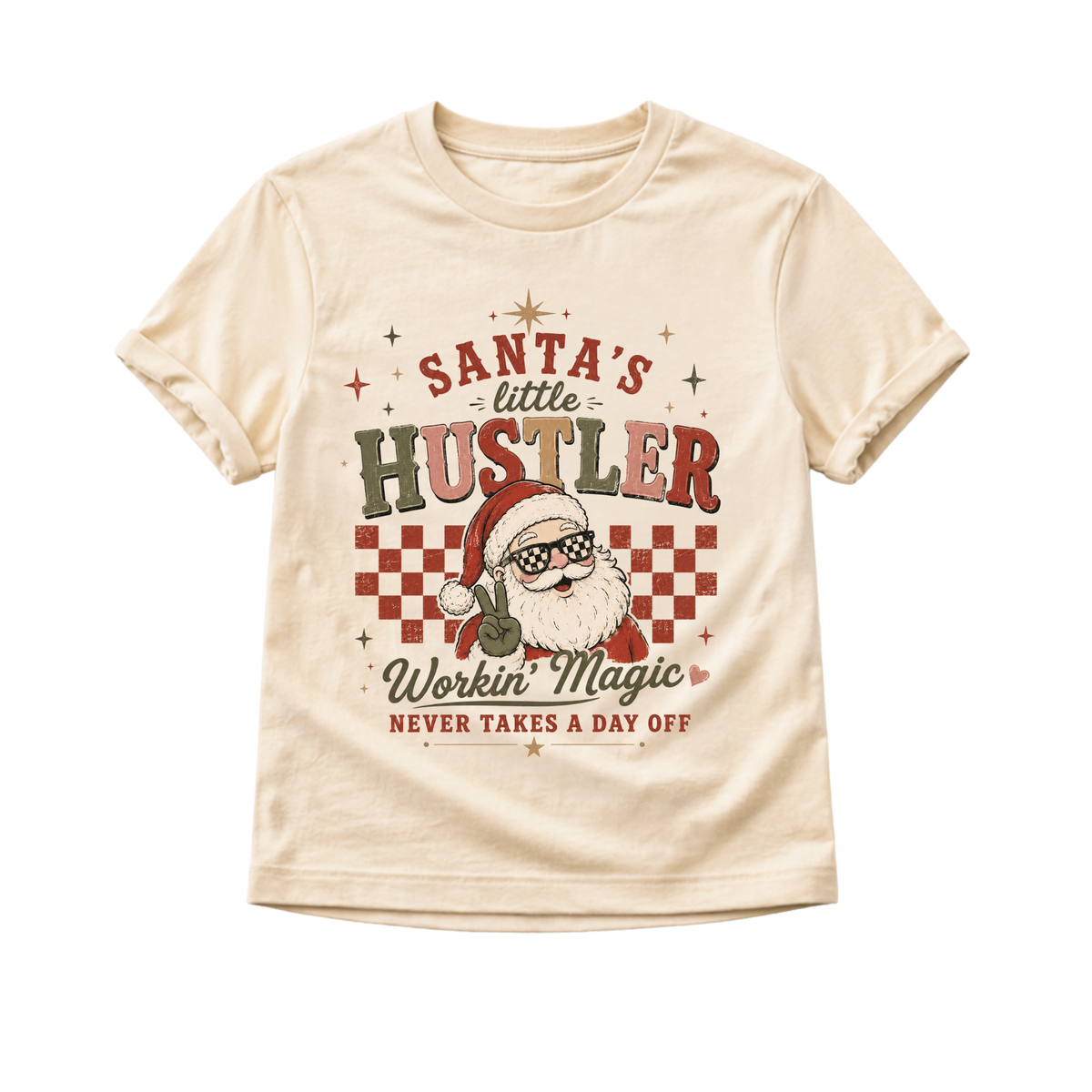 Santa's Little Hustler Shirt, Funny Christmas Shirt for Kids, Toddler Christmas Shirt, Retro Santa Tee, Baby Christmas Bodysuit, Holiday Outfit, Christmas Gift