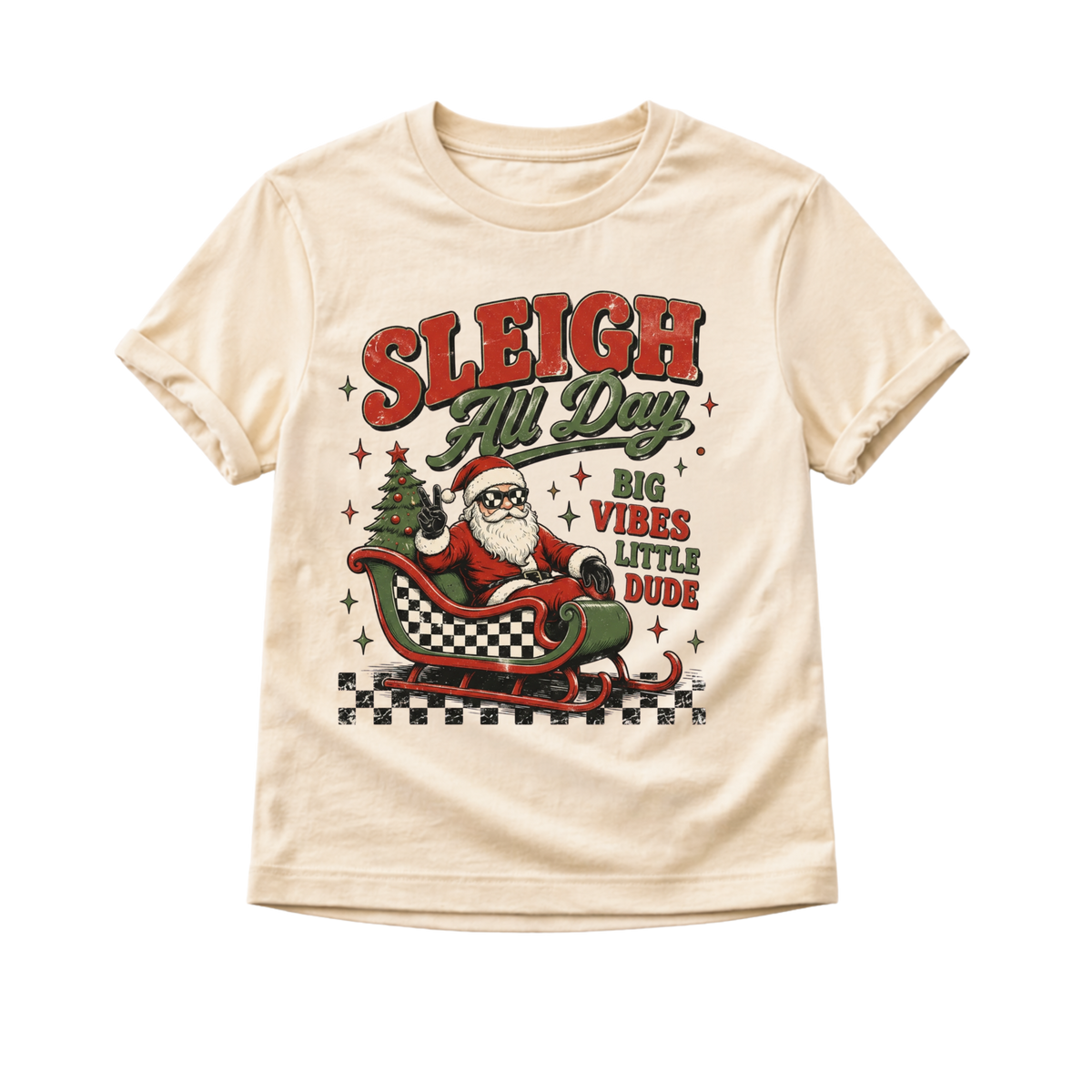 Kids Christmas Shirt, Sleigh All Day Santa Tee, Toddler Christmas Shirt, Baby Christmas Bodysuit, Little Dude Holiday Outfit