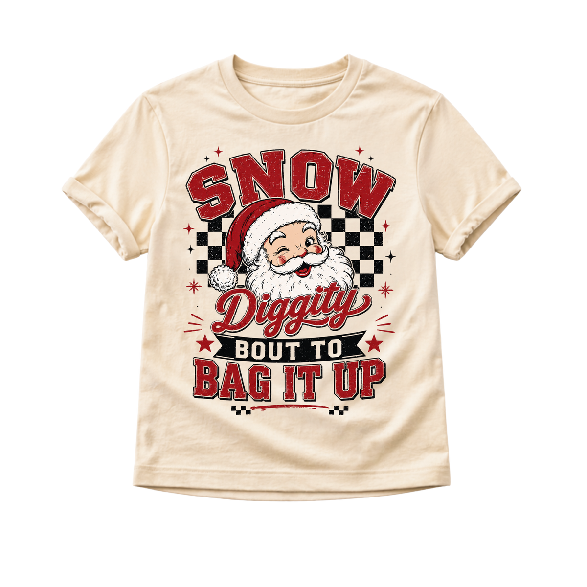Snow Diggity Bout to Bag It Up Shirt, Funny Santa Christmas Shirt, Toddler Christmas Shirt, Baby Christmas Bodysuit, Retro Santa Tee, Holiday Gift