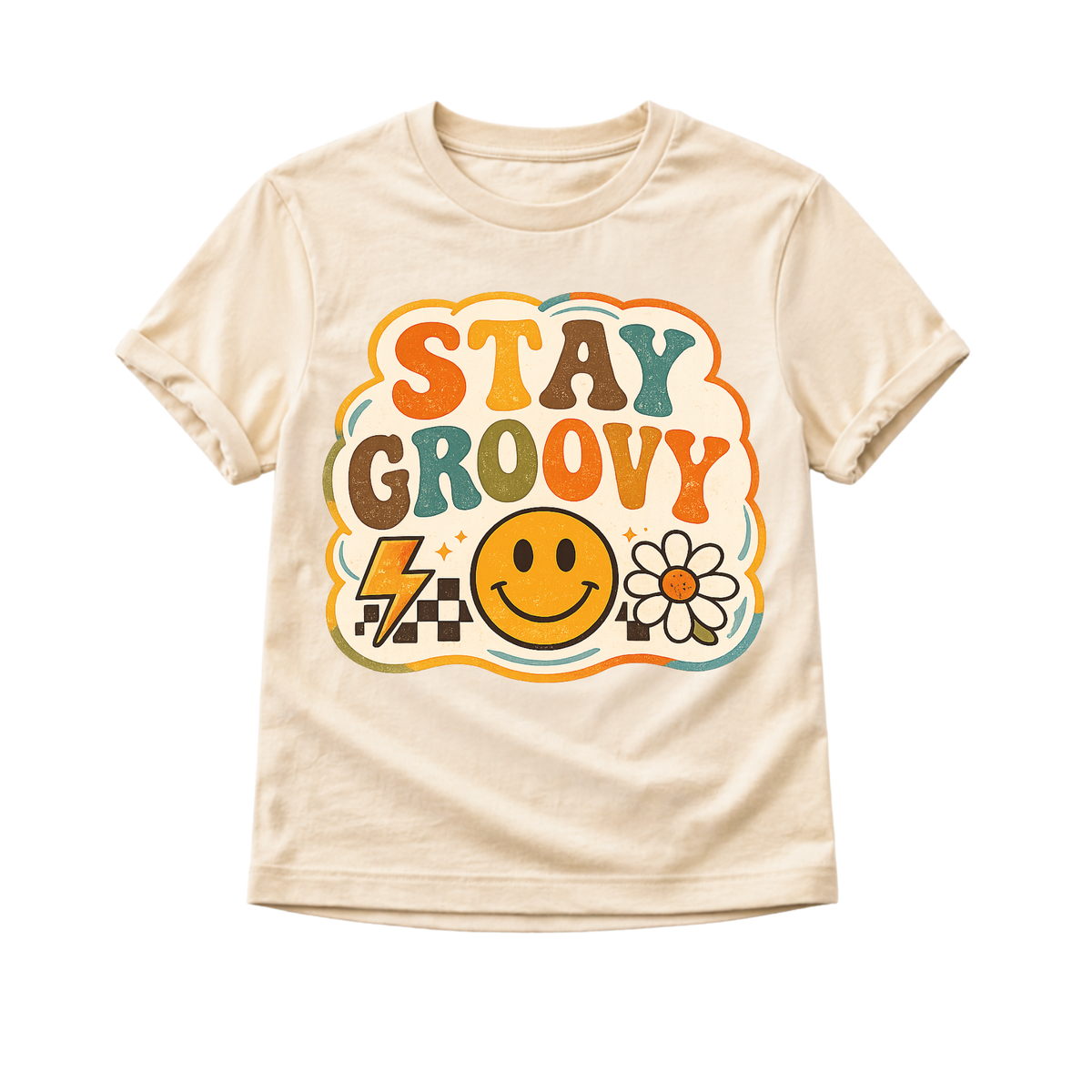 Stay Groovy Shirt, Retro Smiley Face Shirt, Toddler Graphic Tee, Boho Kids Shirt, Groovy Daisy Shirt, Vintage Rainbow Tee, Cute Kids Outfit