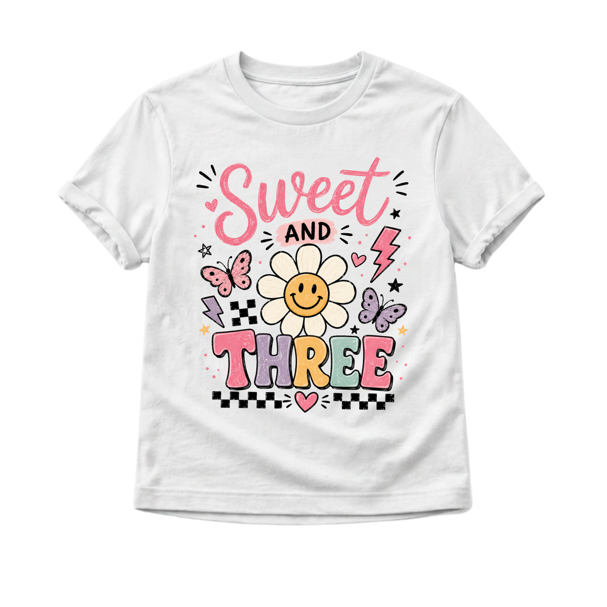 3rd Birthday Shirt for Girls, Sweet and Three Birthday Tee, Girls Third Birthday Outfit, Toddler Birthday Shirt, 3 Year Old Girl Gift