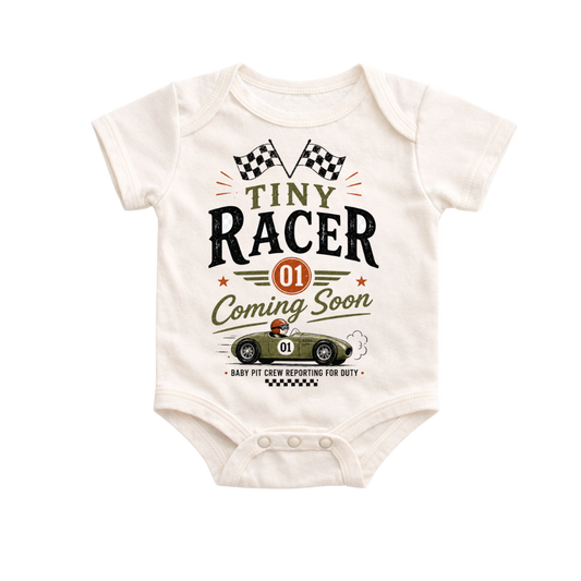 Tiny Racer Coming Soon Onesie